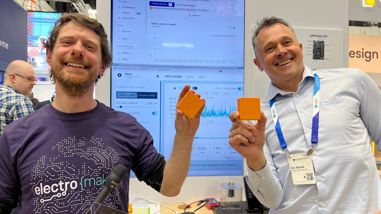 Демонстрация системы мониторинга заряда батареи Nordic Fuel Gauge 2.0 | Embedded World 2026