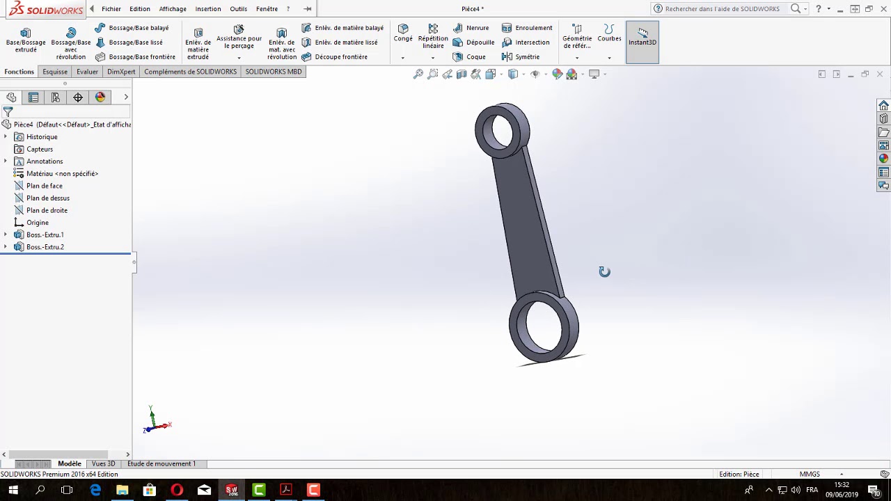 SolidWorks Tutorial : Tuto 2.1 Bielle