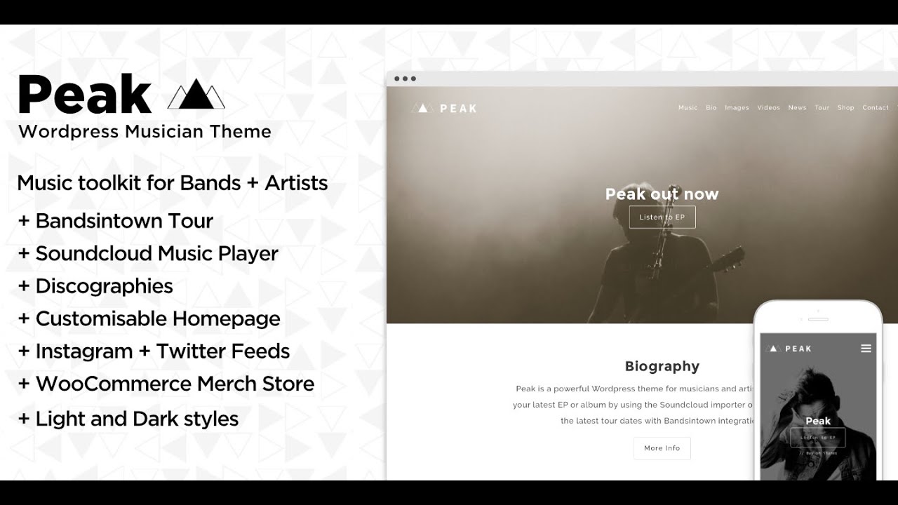 Peak - Musician and Band Wordpress theme Setup Video