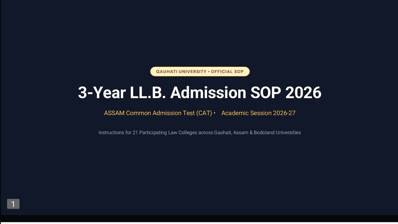 GUWAHATI UNIVERSITY 3 YEAR LLB CAT ENTRANCE SOP ADMISSION PROCESS EXPLAINED IN SIMPLE LANGUAGE 