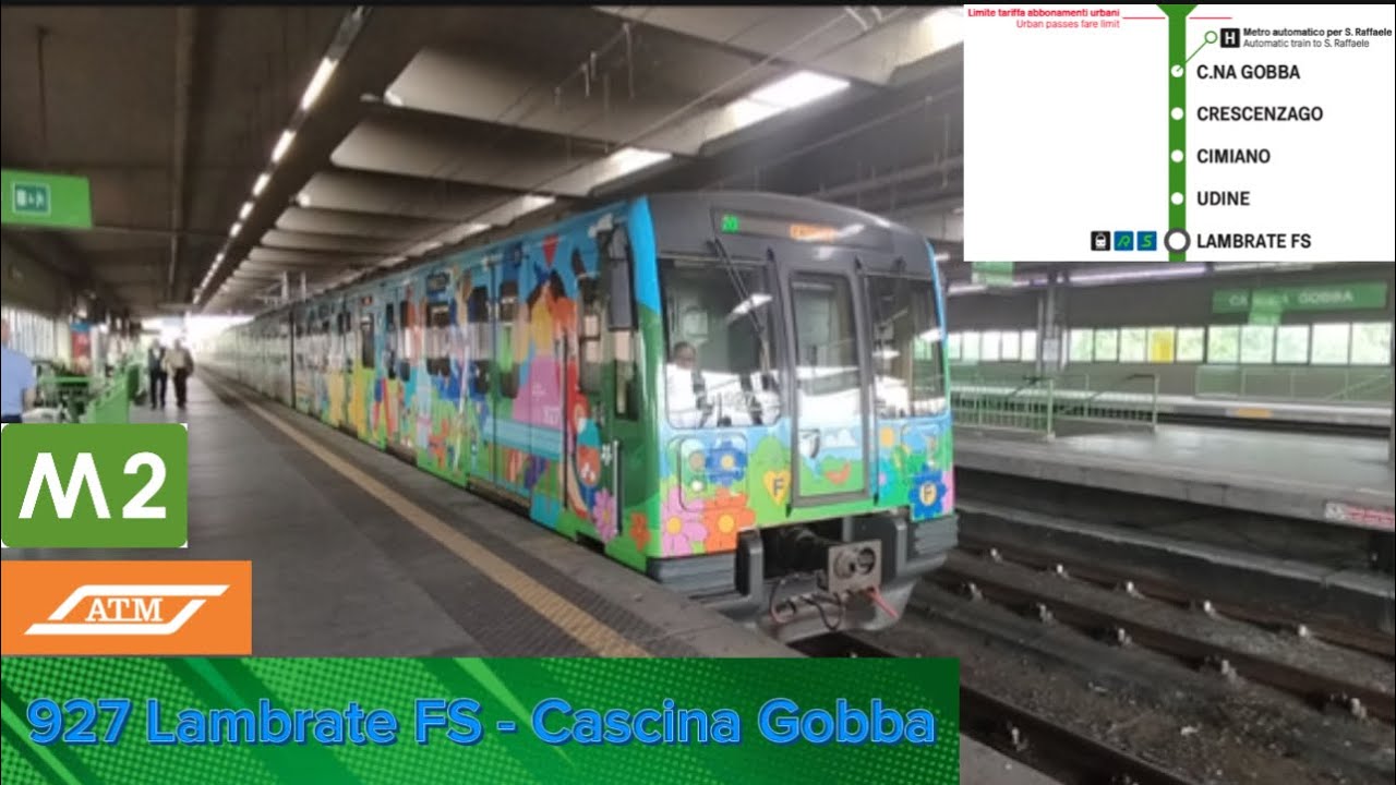 🚇 MENEGHINO 927 sulla 🟢 M2 da LAMBRATE FS a C.NA GOBBA. ACCELLERAZIONE nella fermata di DIRAMAZIONE
