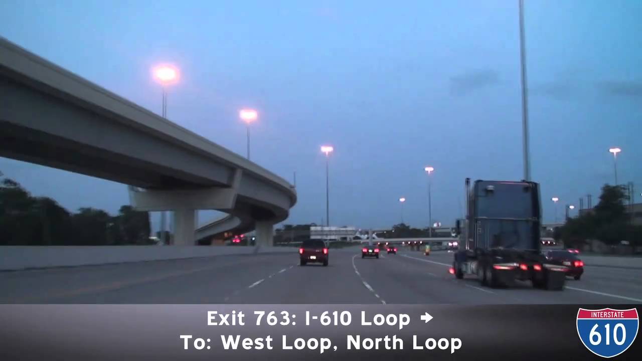I-10 Katy Freeway Eastbound at Dusk: Houston Texas