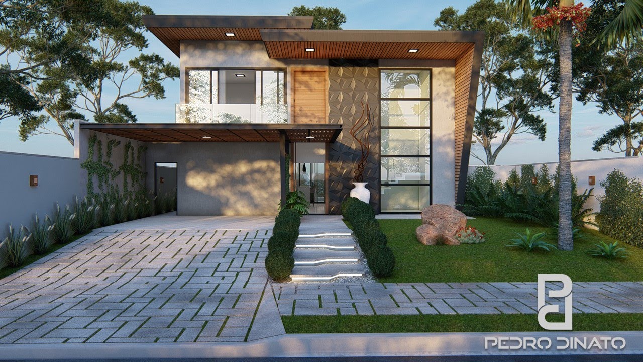 PROJETO MODERNO DE SOBRADO ,PARA UM TERRENO 15 X 30 ( P - 117 )