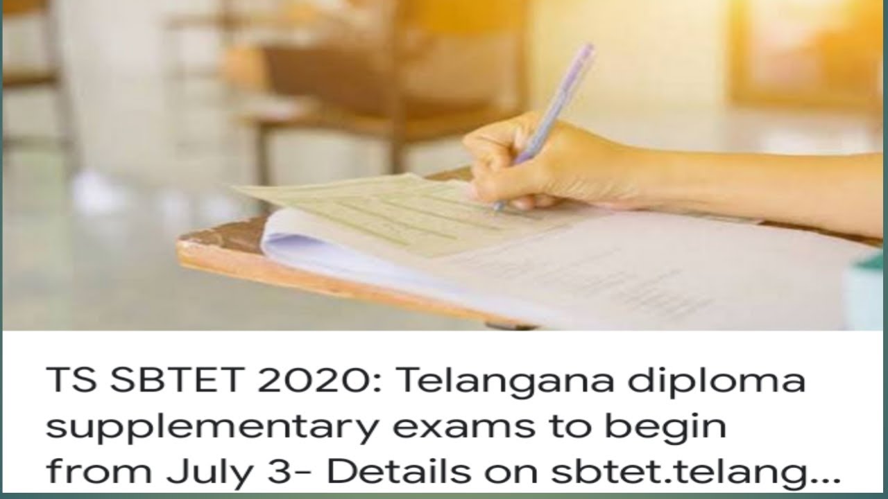 Ts SBTET 2020: Telangana diploma supplementary exams to begin from july 3 -