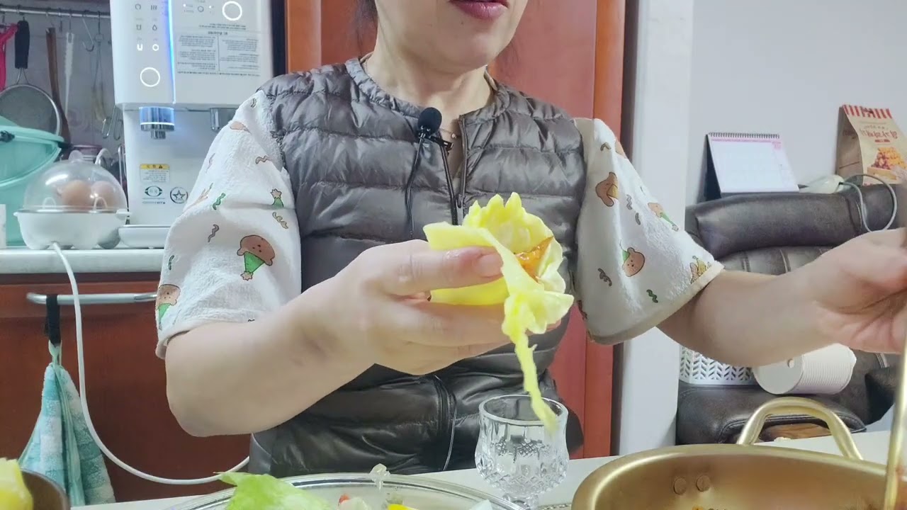 내가 만든 삼,순볶음에 소주 캬 ~좋다.