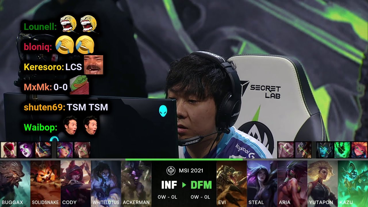 INF vs DFM | 2021 MSI Groups Day 1 | Twitch VOD with Chat