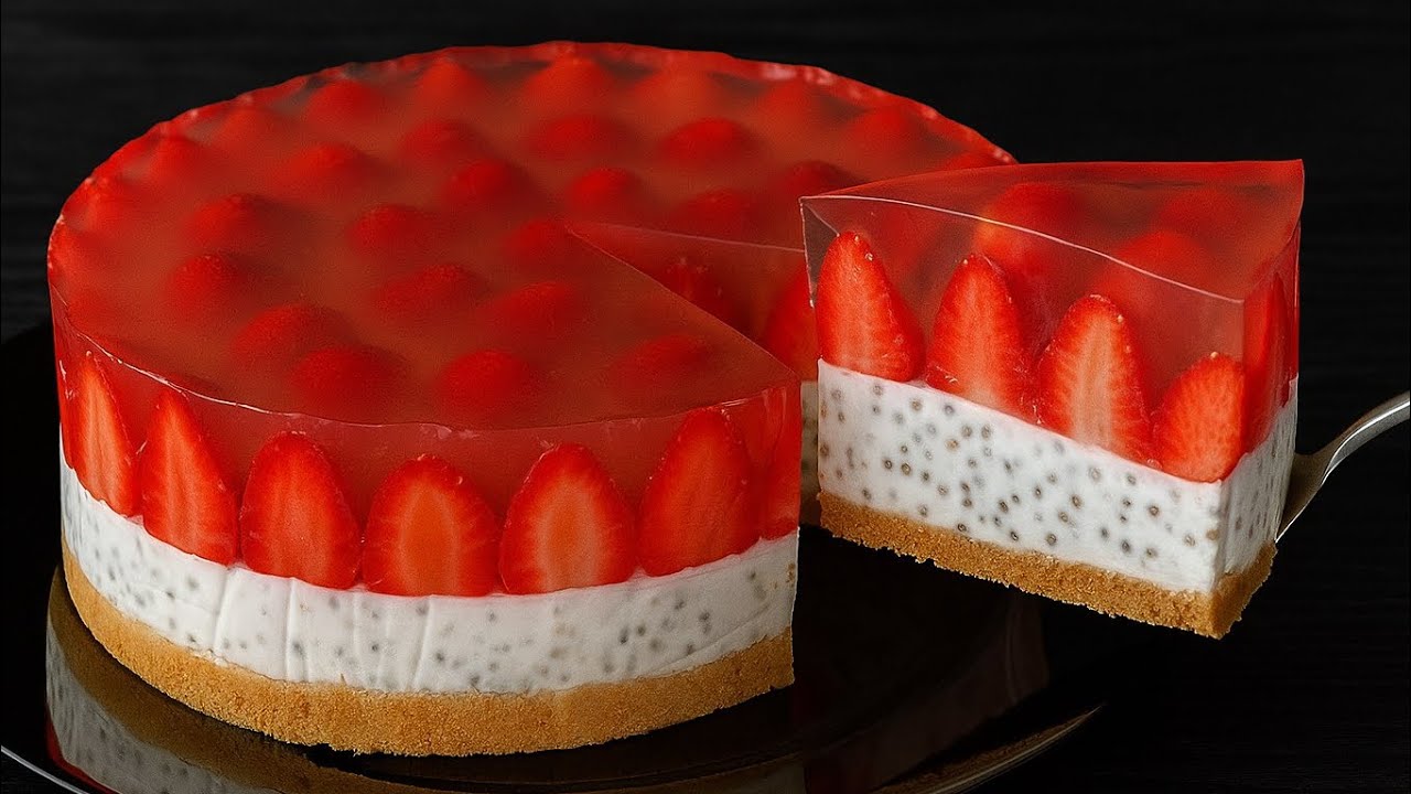 No one will guess how you cooked it! No bake 🍓 Chia pudding, simple Cheesecake in 10 min