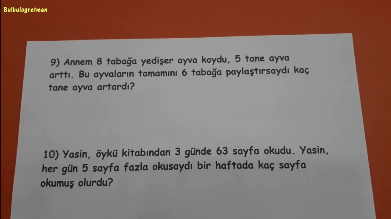 3.sınıf bölme problemleri @Bulbulogretmen  #3sınıf #bölme #problem
