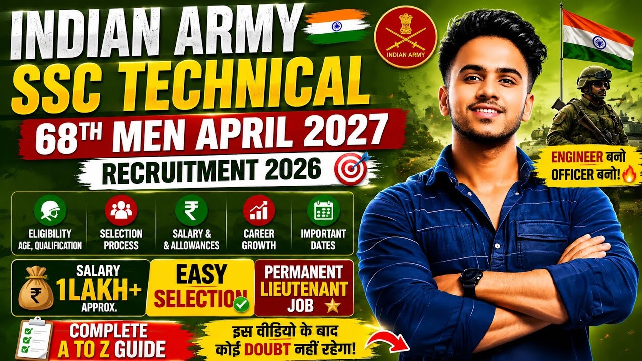 Indian Army SSC Technical 68th Men 2027 🔥| Engineer Se Army Officer Kaise Bane? Salary ₹1 Lakh+