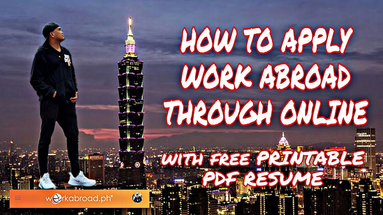 How to Apply Work Abroad through Online with  free printable resume