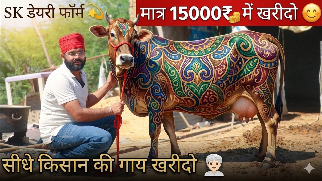 👍पहली वीडियो में ऑफर🎁15000₹ में गाय खरीदो 18 किलो दूध गारंटी वाला 👳🏻सीधे किसान की 4 गाय 4 Cow Lot ✨