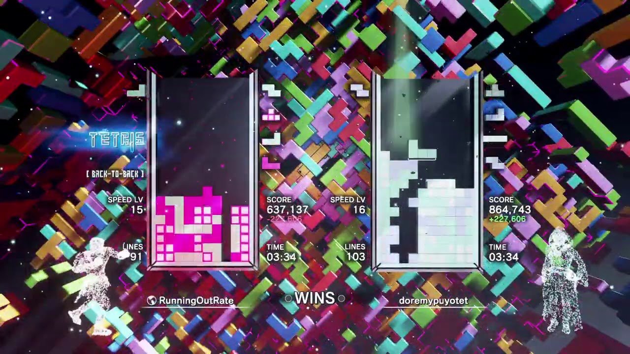 [Tetris Effect: Connected] Score Attack: Doremy vs. RunningOutRate (22-11-2020, PC)