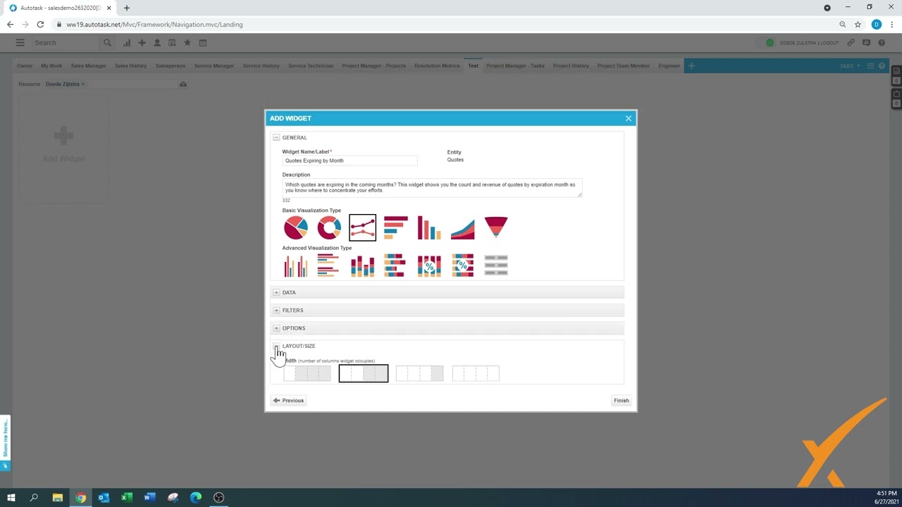 Autotask Dashboards & Widgets - Autotask Bootcamp Course 10.02