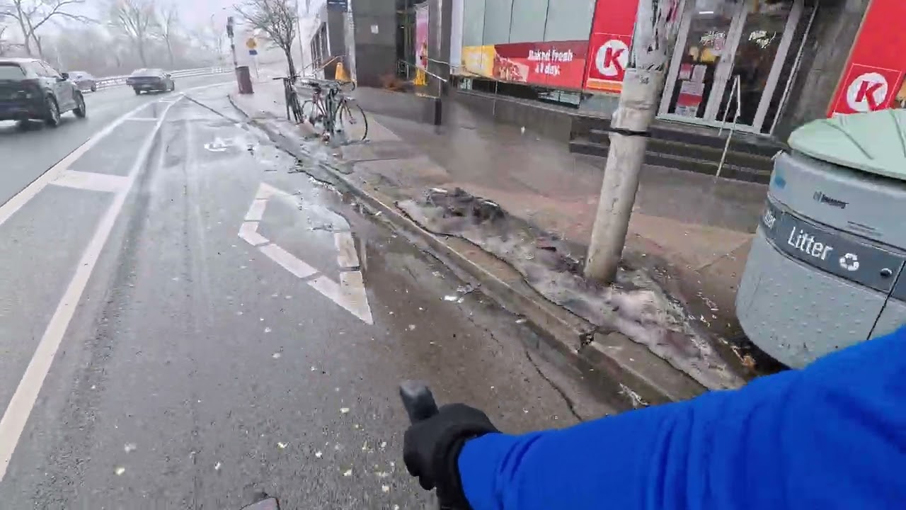 Mar 7th Camera angle better but video is too long. Out to Buds across the Danforth.