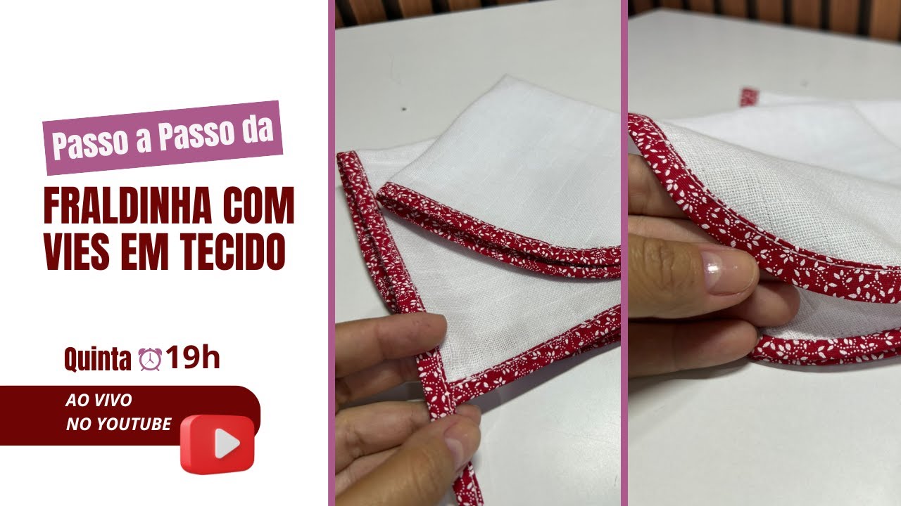 Passo a Passo da Fraldinha com Vies em Tecido