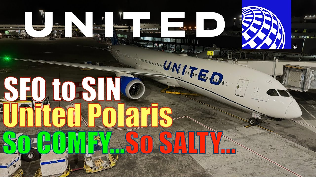 4K | 17-Hours in United Polaris Business Class: Great Sleep, Salty Food onboard B787-9 Friendly FA