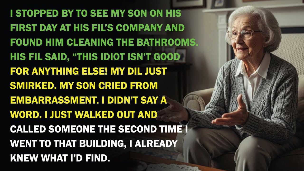 I found my son cleaning bathrooms. His FIL mocked him. One quiet call changed the whole company