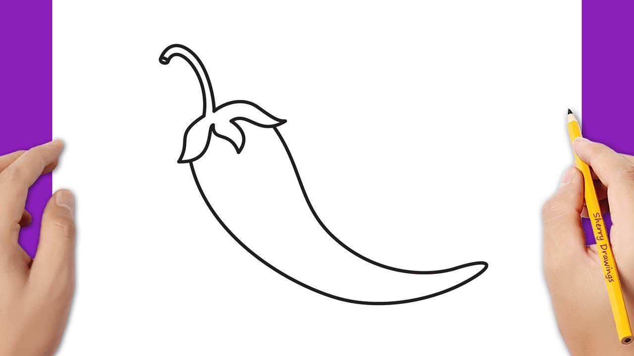 How to draw a chili pepper