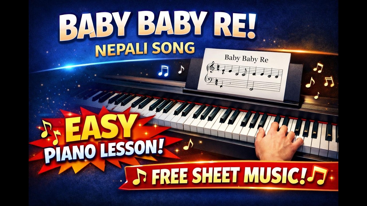 Baby Baby Re Piano Tutorial (Nepali Song) | Easy Piano Lesson + FREE Sheet Music