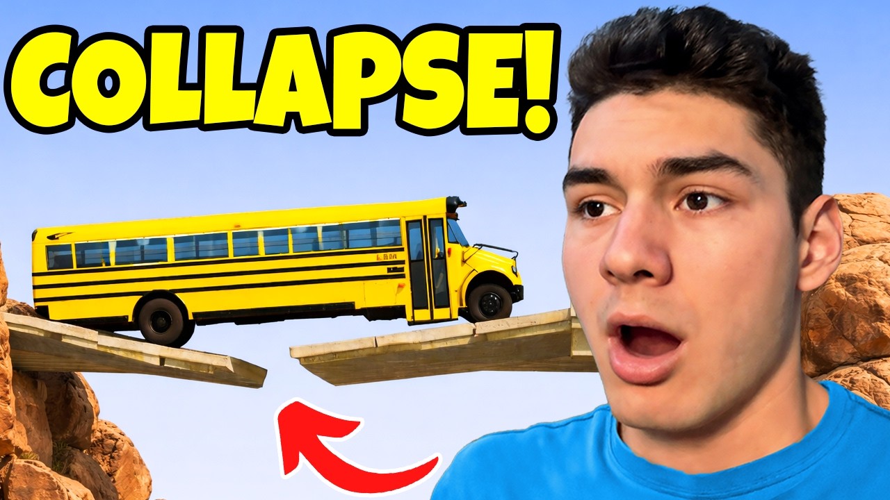 Stacking School Buses Until the Bridge Fails! | BeamNG