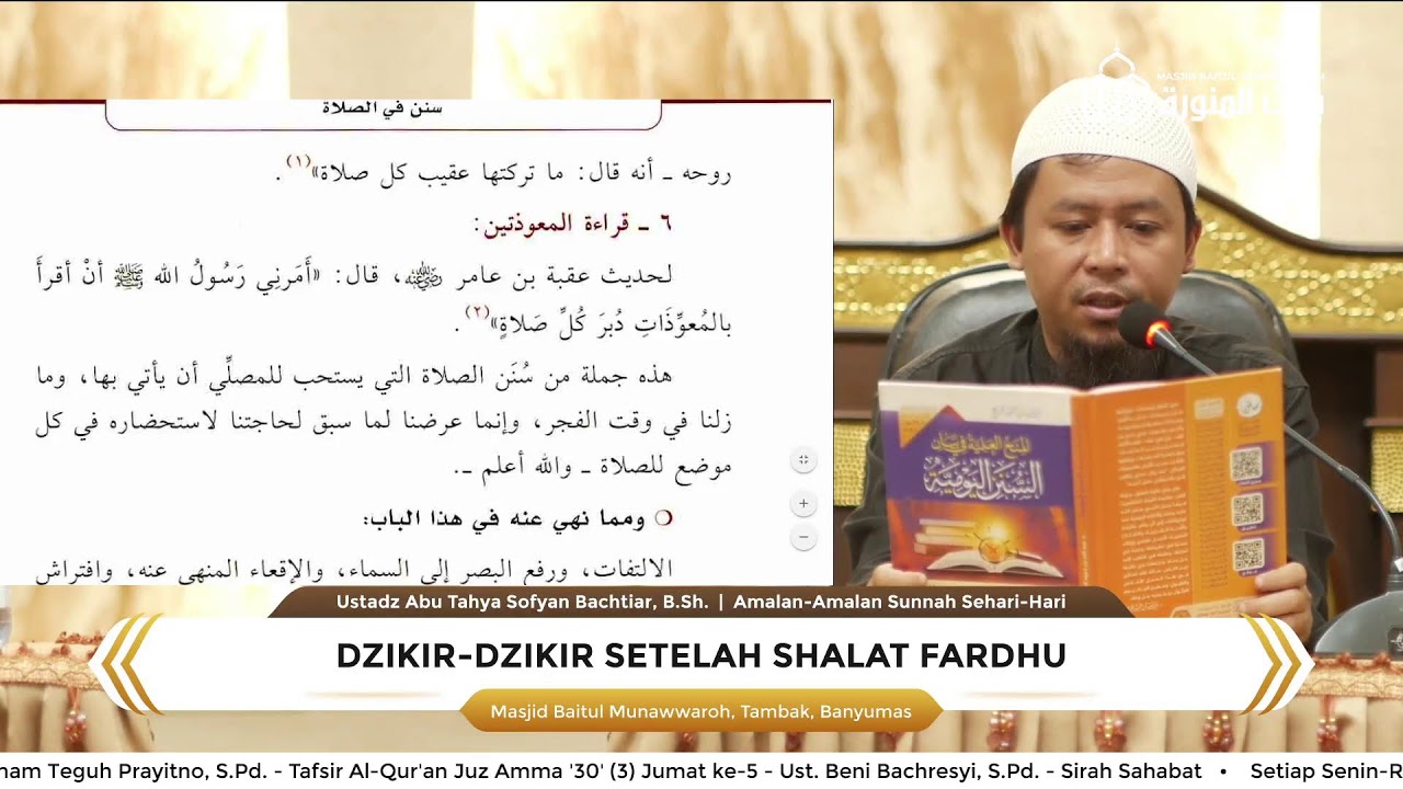 LIVE: Dzikir-Dzikir setelah Shalat Fardhu - Ustadz Abu Tahya Sofyan Bachtiar, B.Sh.