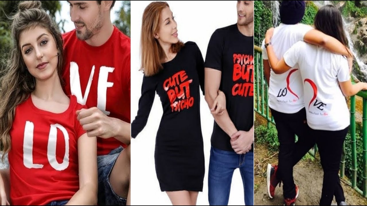 Trending Cute couple T shirt Design //Couple printed t shirt idea //couple  #stylealbum