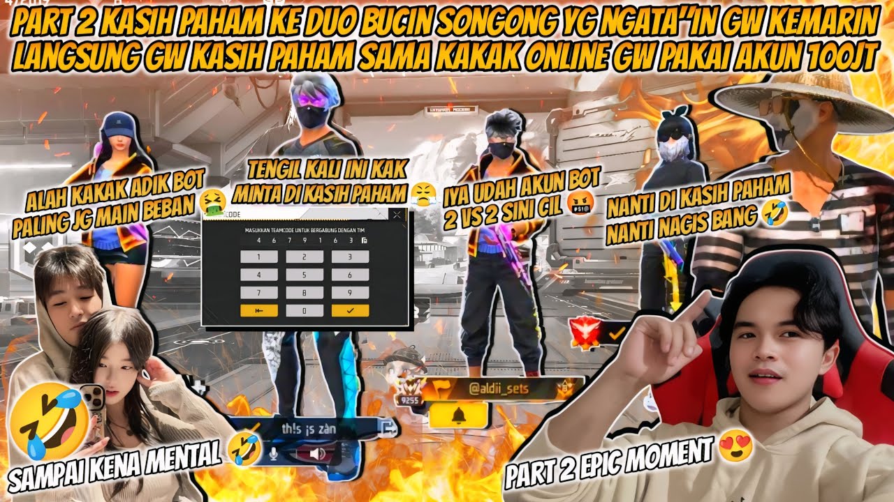 PART 2 KASIH PAHAM KE DUO BUCIN SONGONG SAMA KAKAK ONLINE GW AUTO KASIH PAHAM PAKAI AKUN 100 JT !!