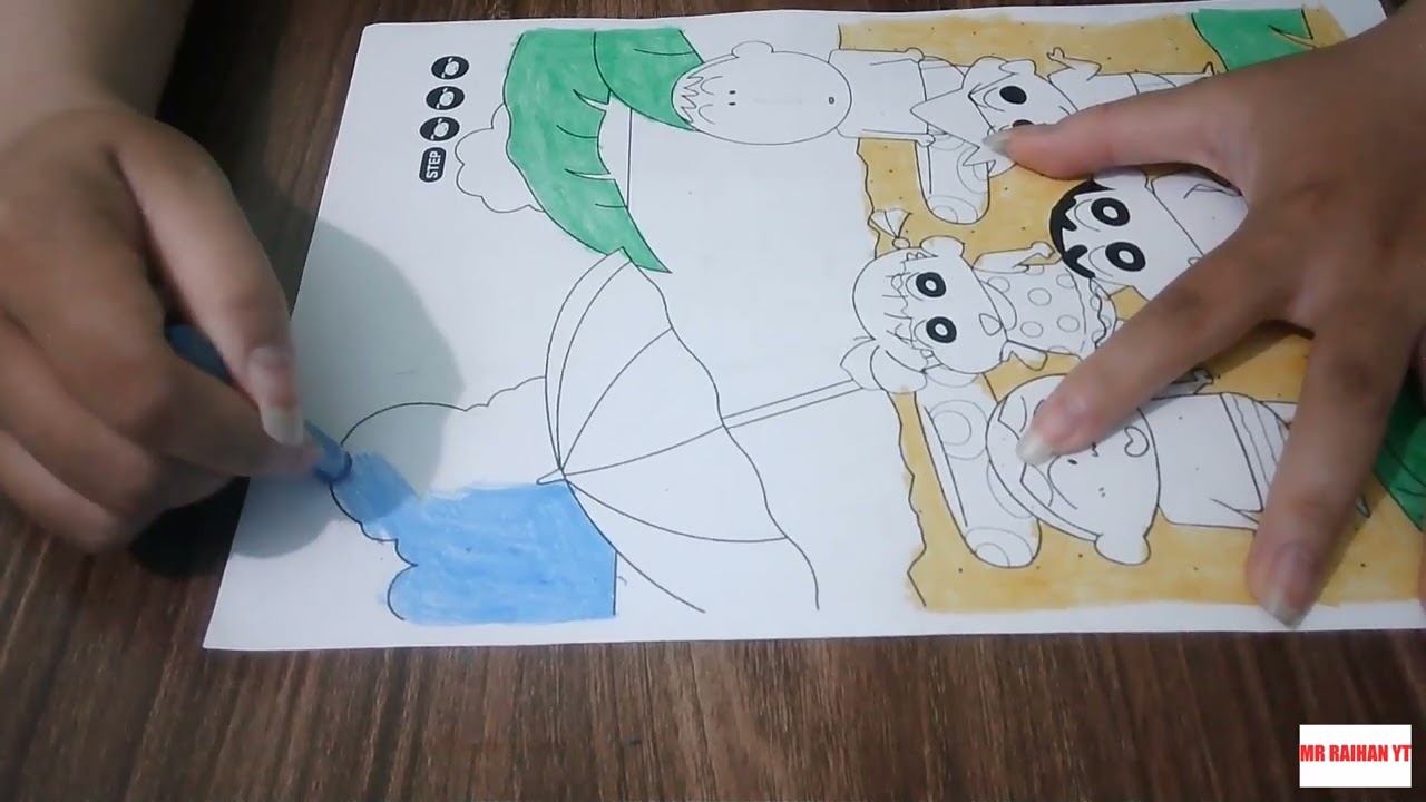 Color The Picture Of Cu Shin And His Friends Going To The Beach Together 12 - Thunder