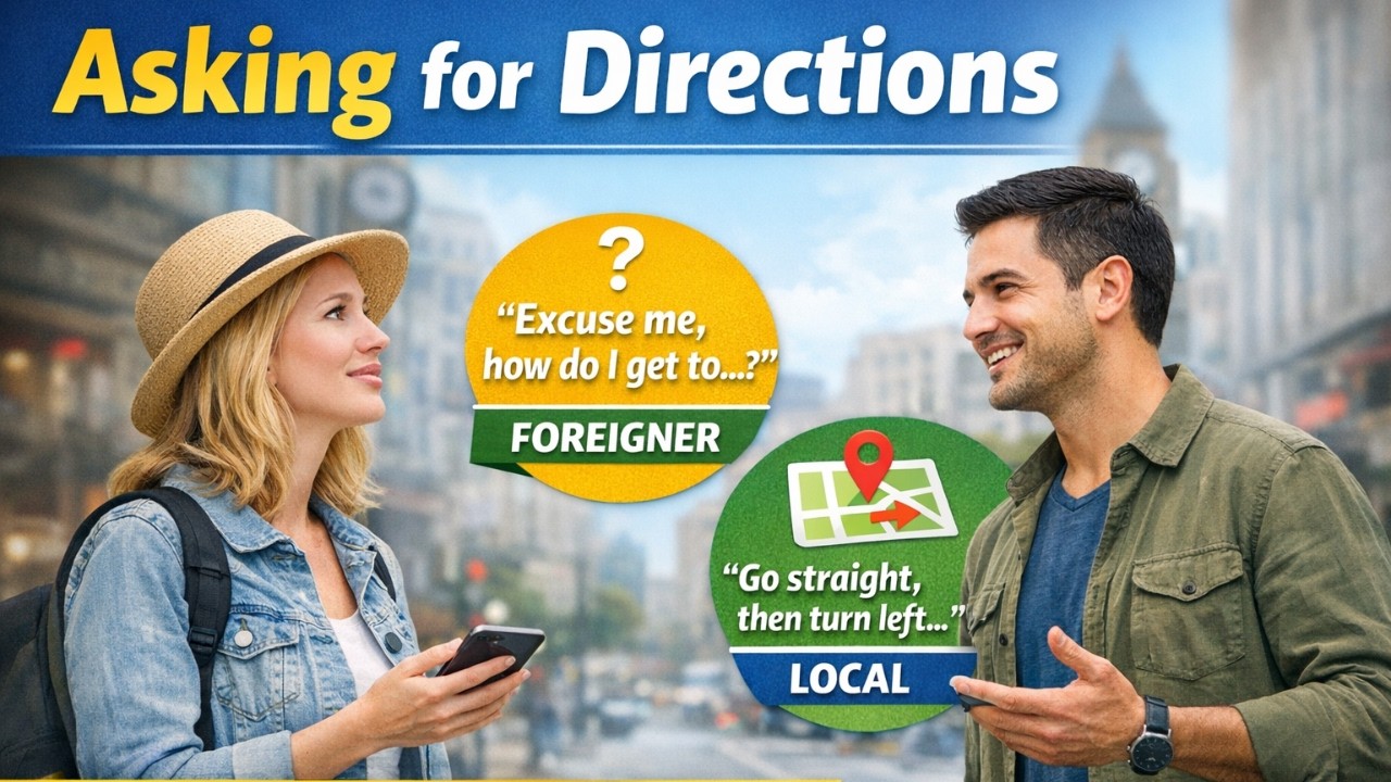 Learn English Conversation – Asking for Directions | Real Life English Speaking Practice