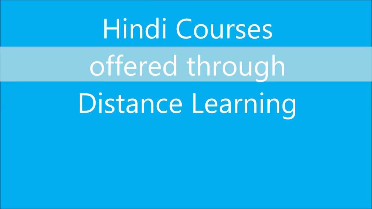 Hindi courses through distance education in India