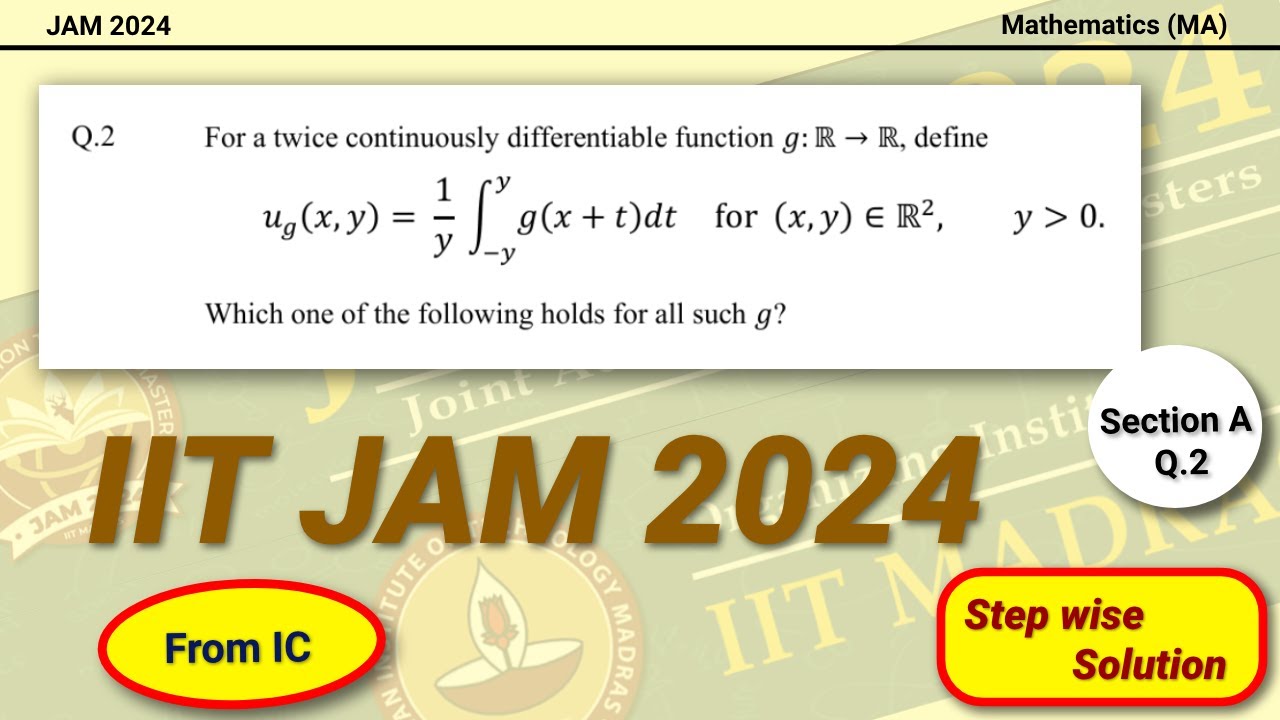 IIT JAM 2024 Math Question 2nd Solution | IIT JAM 2024 Mathematics Question Paper Solution | IC
