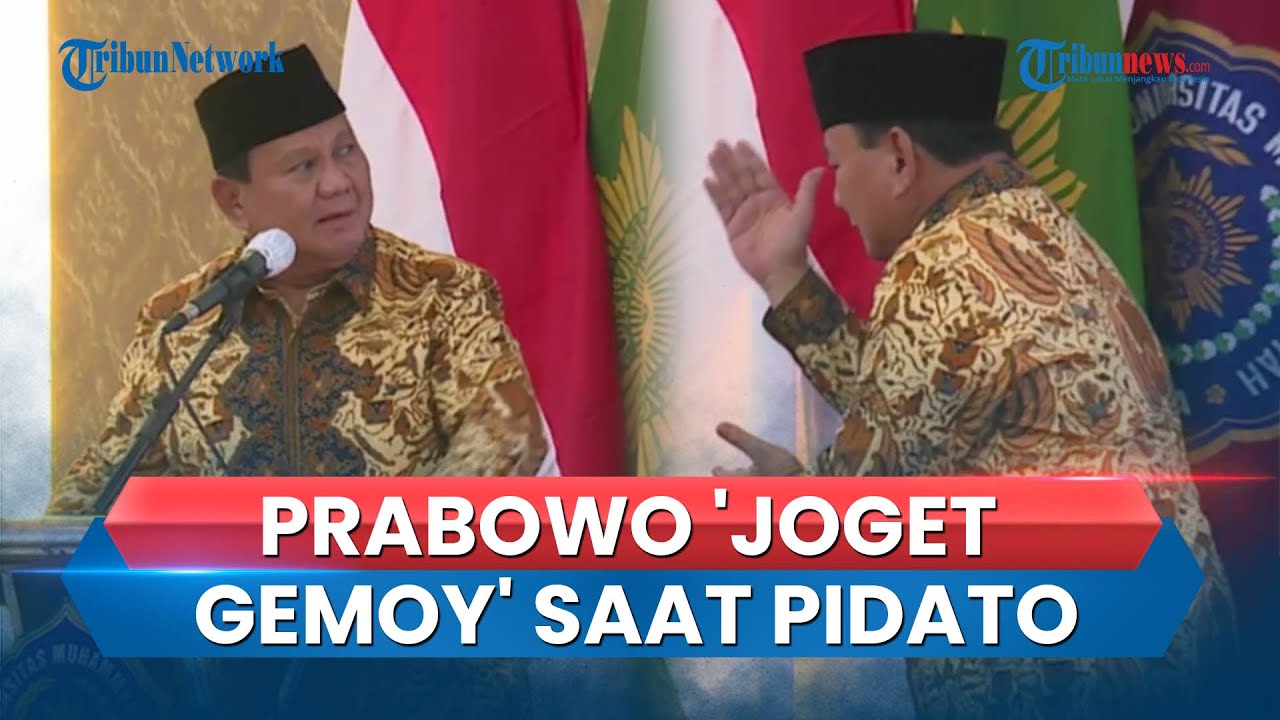 Momen Prabowo Kembali 'Joget Gemoy' Ketika Kehabisan Waktu dalam Pidato Terbukanya di Surabaya