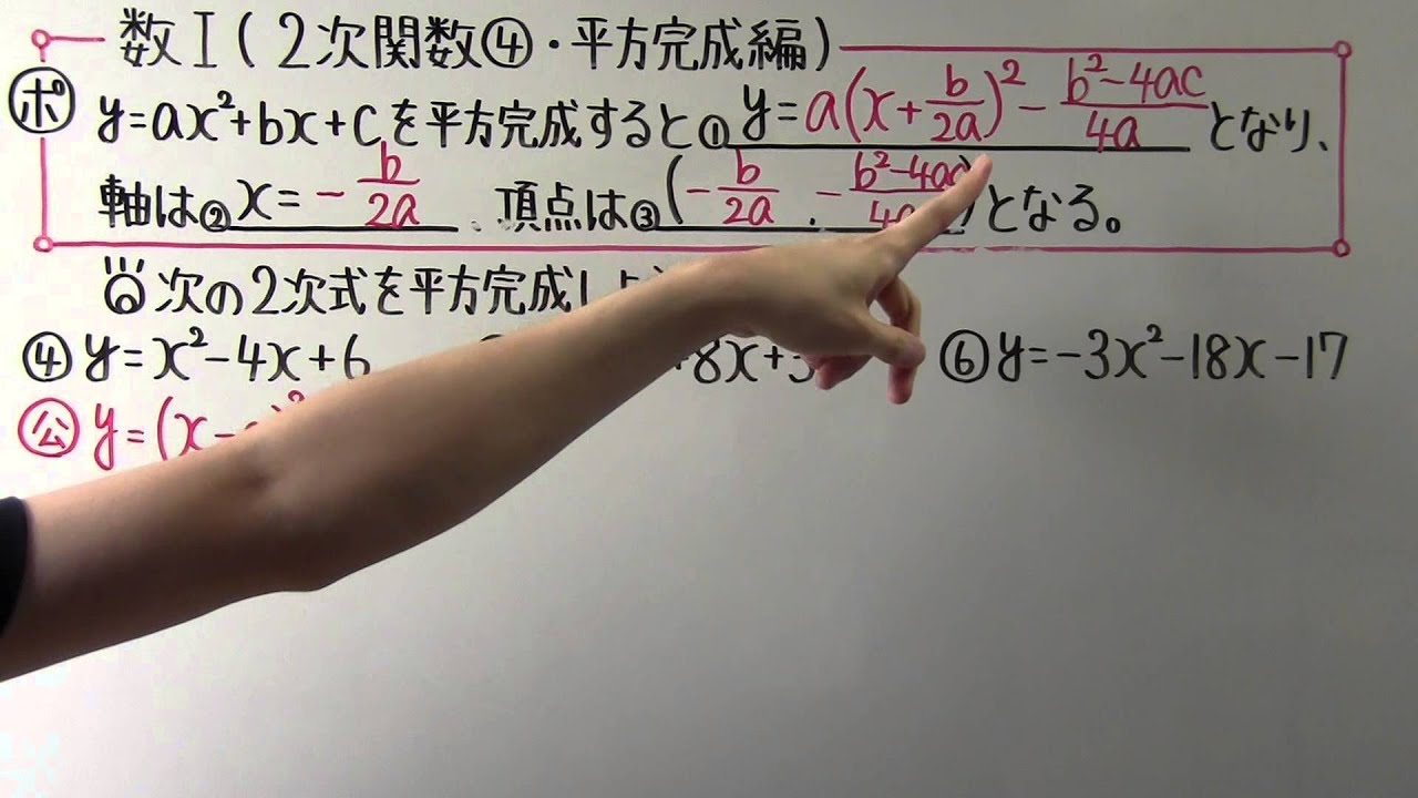 【高校数学】数Ⅰ-38 ２次関数④(平方完成編)