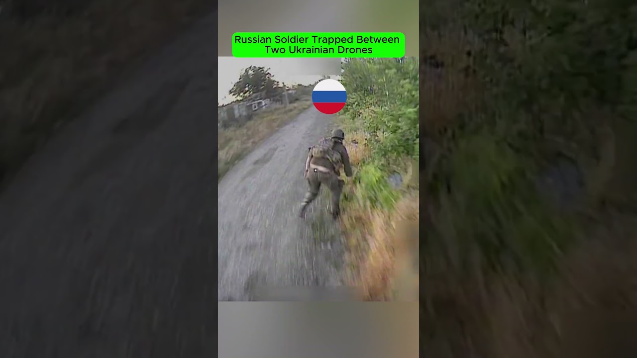 Russian Soldier Trapped Between Two Ukrainian Drones | Combat Footage .