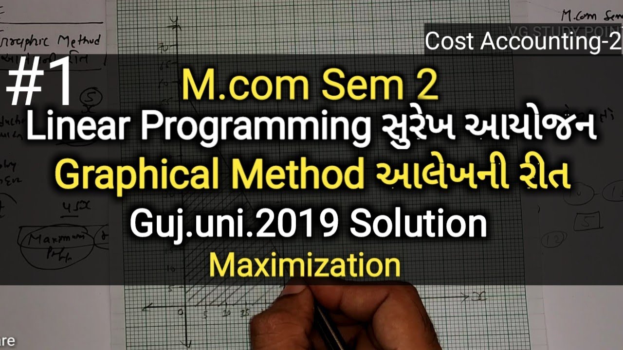 #1 Linear Programming સુરેખ આયોજન | Graphic Method | M.com Sem 2 | Guj.uni.2019 Solution | Cost Ac-2