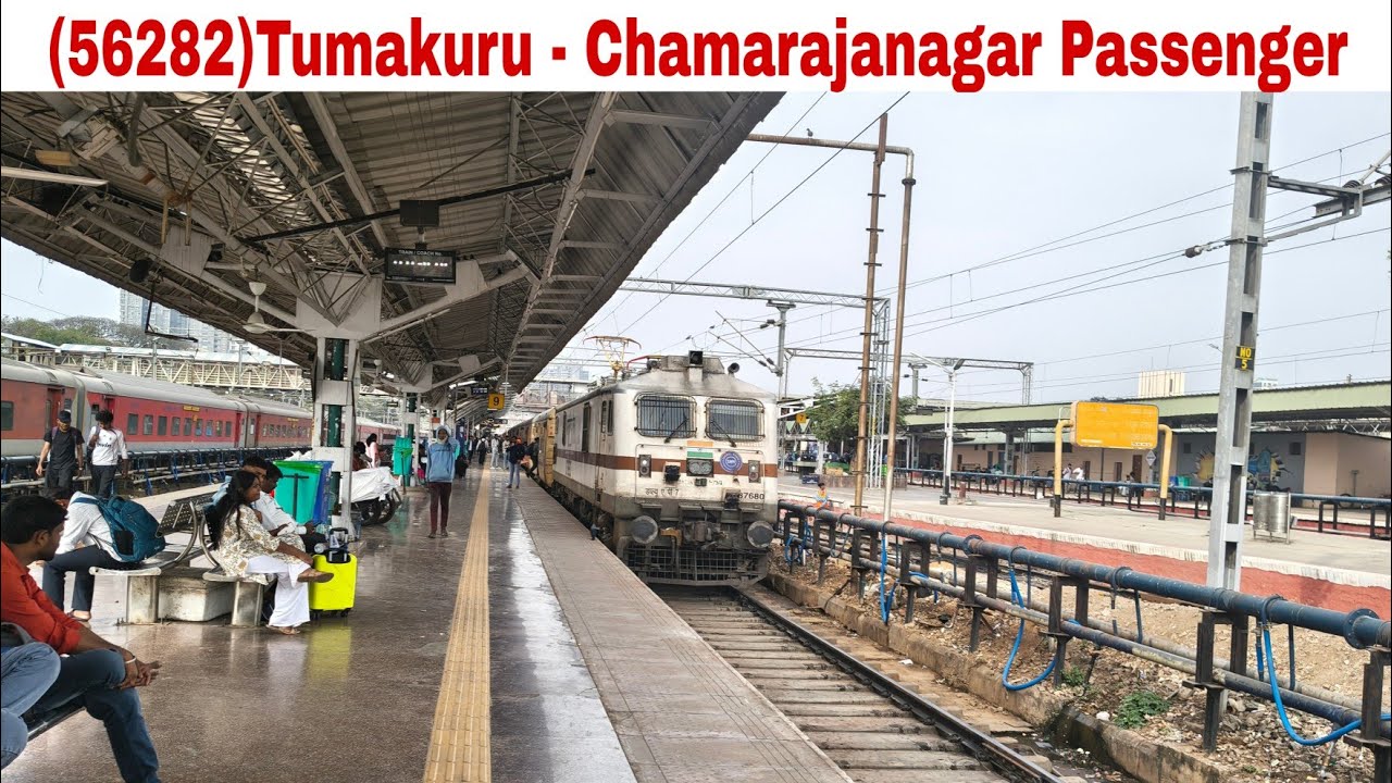 (56282) Tumakuru - Chamarajanagar Passenger train is departing from KSR Bangalore platform no 9
