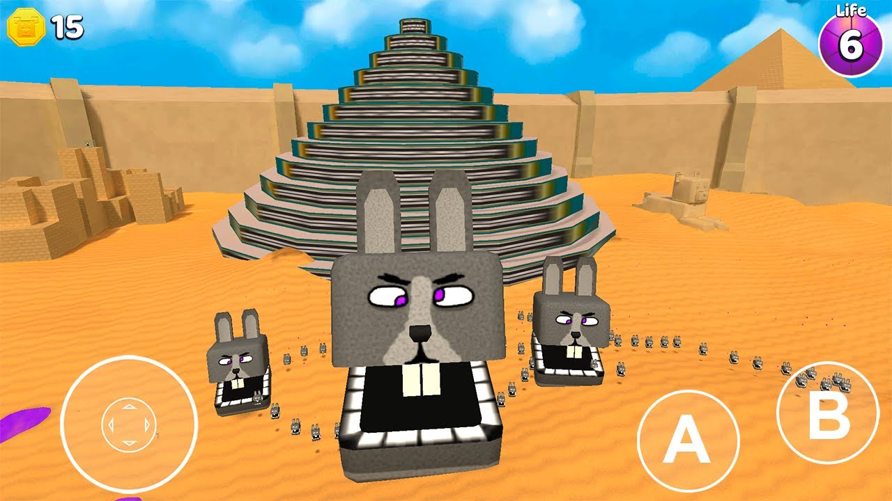 Beans Rabbit Pyramid in Desert - Super Bear Adventure Gameplay Walkthrough