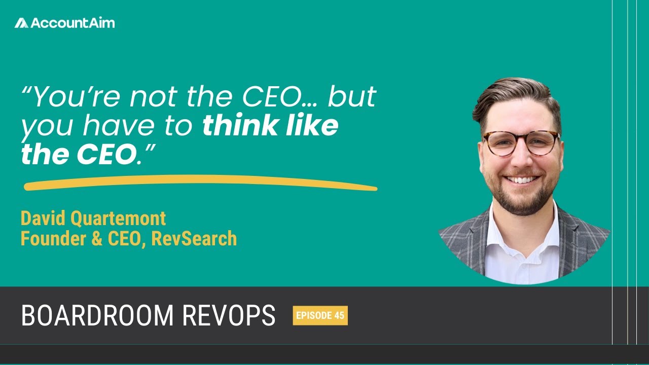 The importance of Emotional Intelligence in RevOps with David Quartemont, CEO of RevSearch