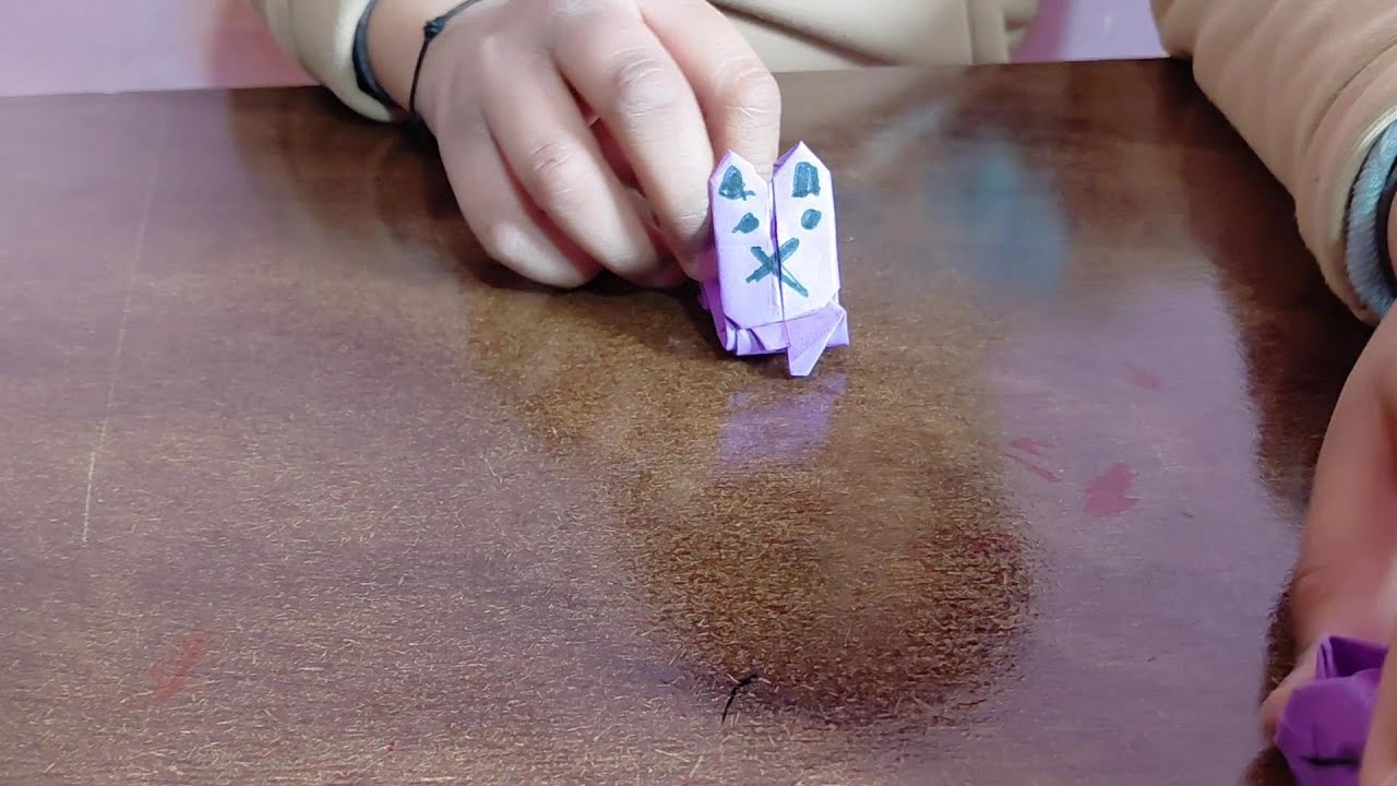 How to make a jumping rabbit 🐇 from origami paper 