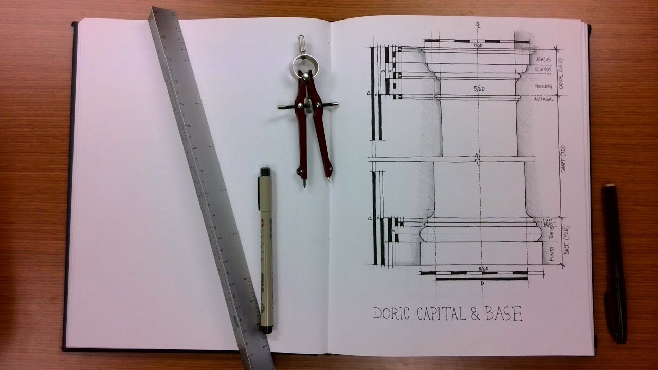 How to Draw the Doric Column Capital