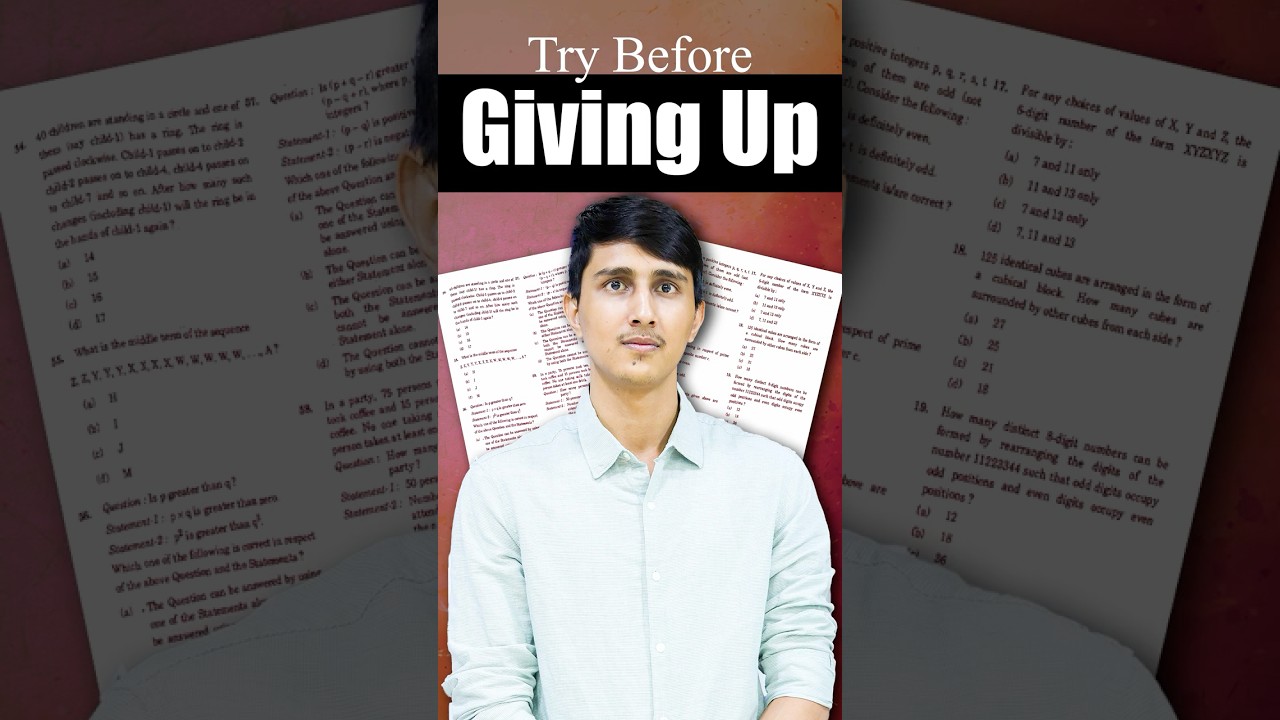 Don't Give Up on Tough Questions Easily in Prelims | UPSC Topper's Smart Solving Strategy