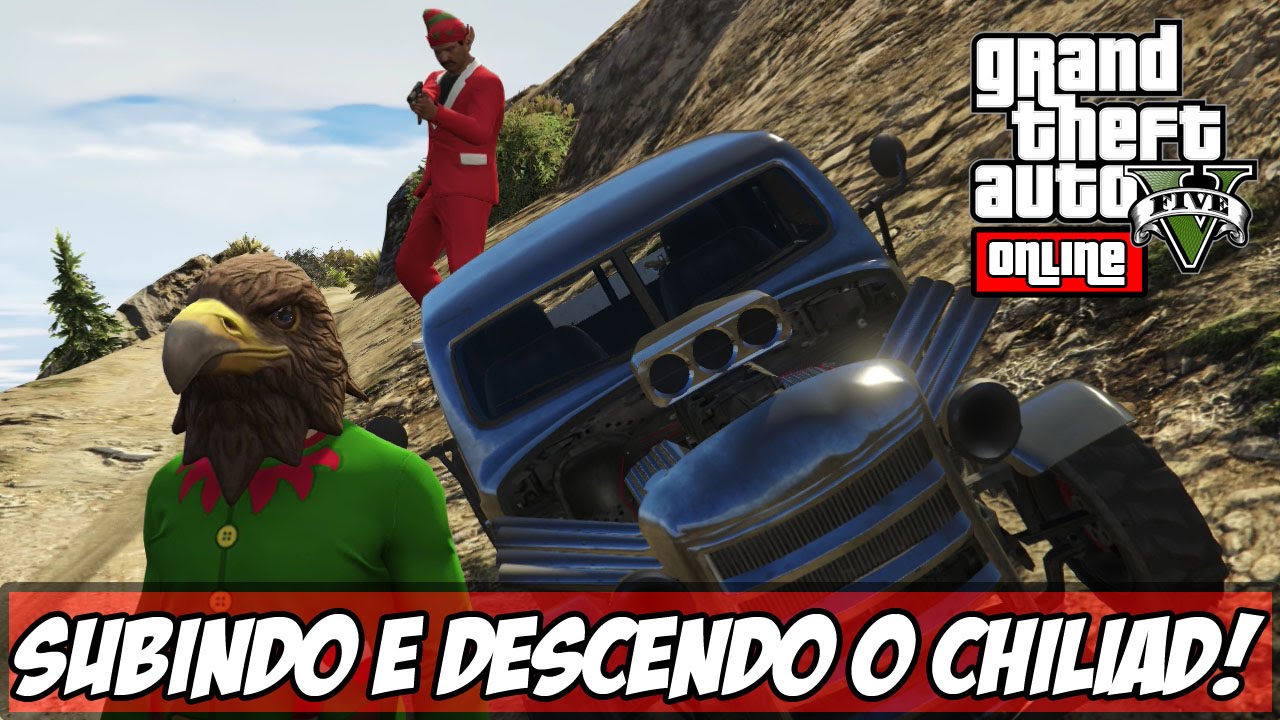 GTA V - Subindo o Monte Chiliad com o RAT TRUCK! CHIMBICA DA DLC! (Ps4)