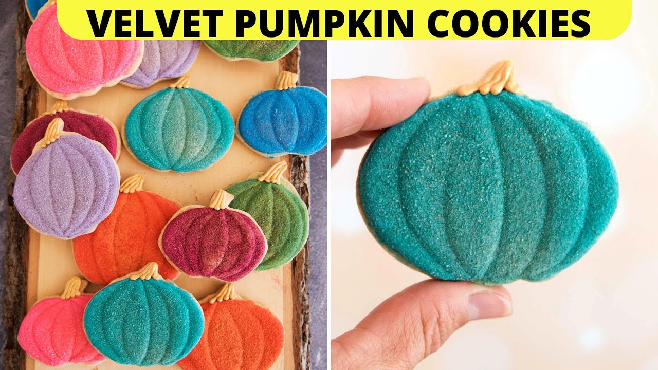 Velvet Pumpkin Cookies with Royal Icing