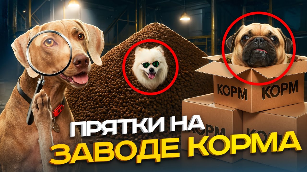 УСТРОИЛИ ПРЯТКИ НА ЗАВОДЕ КОРМА С ОСКАРОМ И ДЖОНИ / ВЛОГ