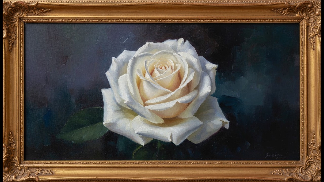 White Floral Oil Painting | Elegant Art 4K Screensaver ✨🌸