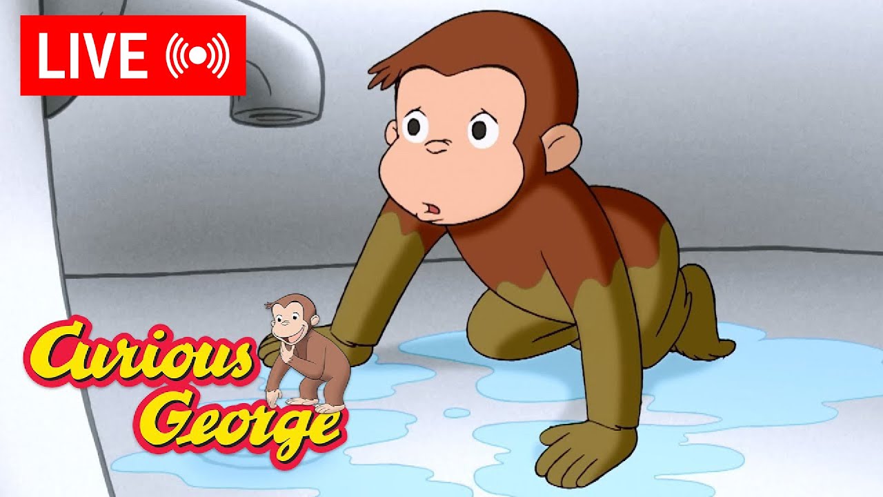 🔴 LIVE Curious George Episodes 🐵 Where's the Bath Water? 💧🛁  + MORE Episode Clips! 🐵
