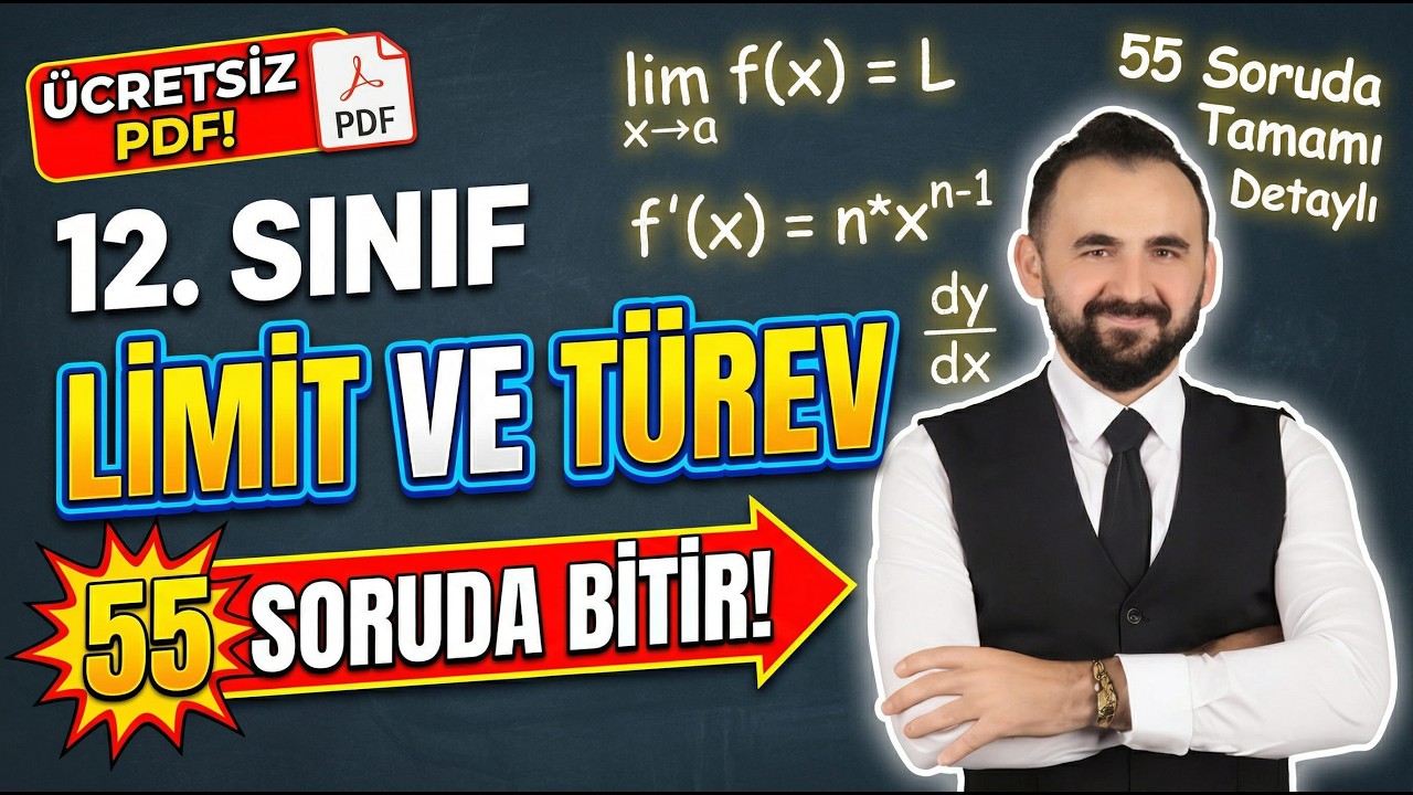 12.Sınıf 2.D&ouml;nem 1.Yazılıya Hazırlık Matematik Limit ve T&uuml;rev En baştan 55 SORUDA TAMAMI 2026 PDF