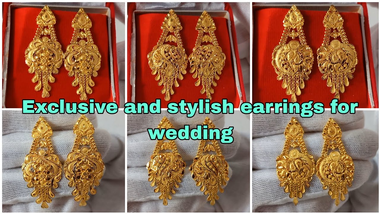 Latest Bridal Gold Earrings Designs with Price for Wedding |Exclusive New Collection@trisha gold art