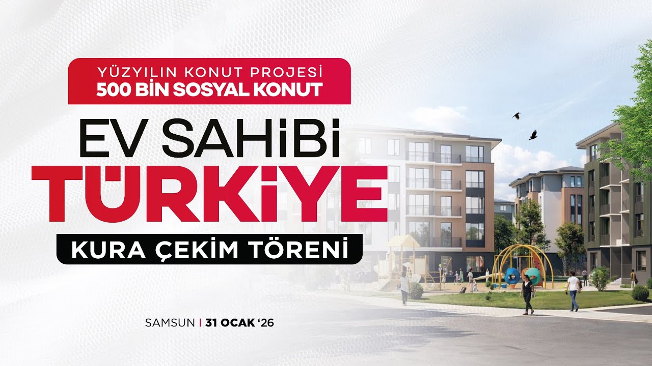 500 Bin Sosyal Konut Samsun Hak Sahipliği Belirleme Kurası  | Canlı Yayın📡