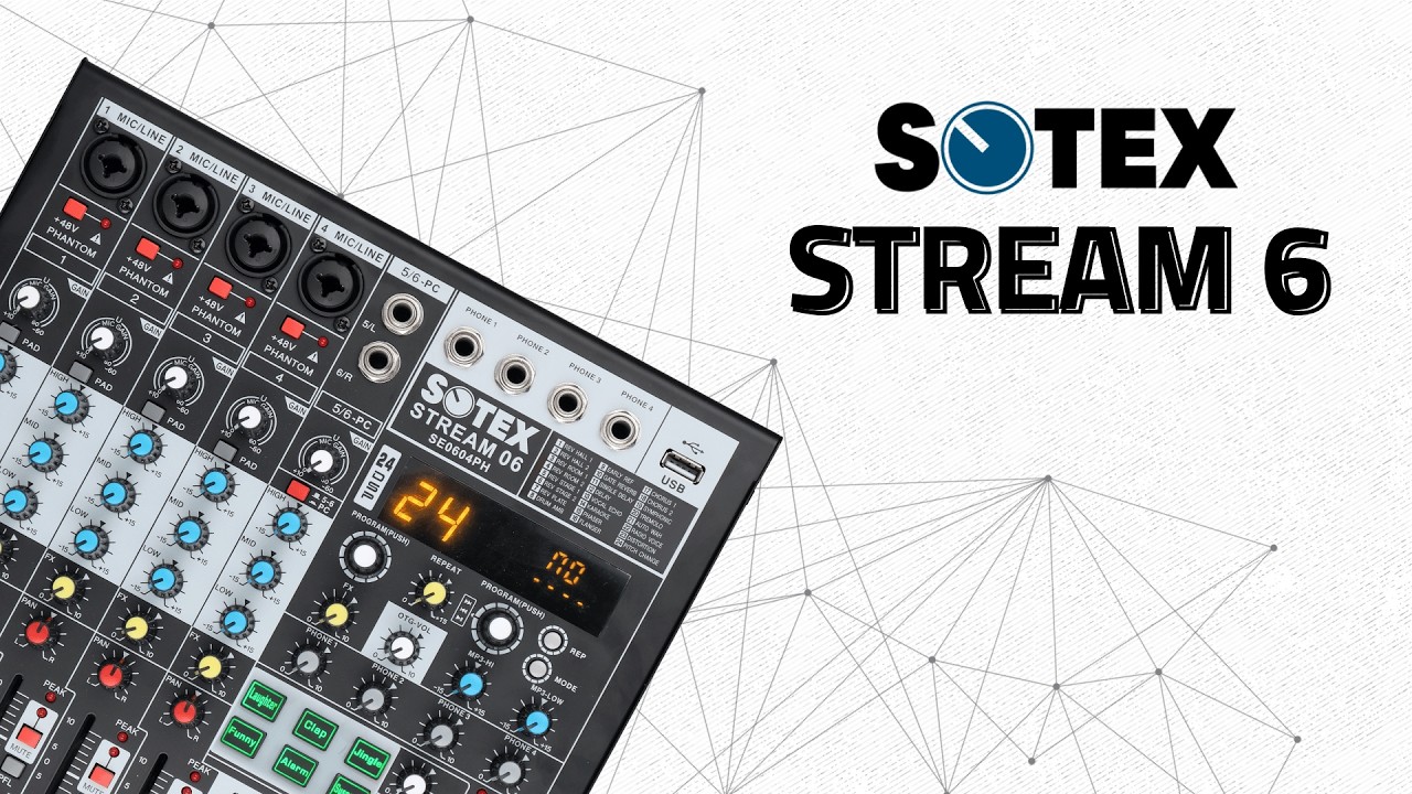 SOTEX Stream 6: Mesa Portátil para Podcasts e Lives 🎚️